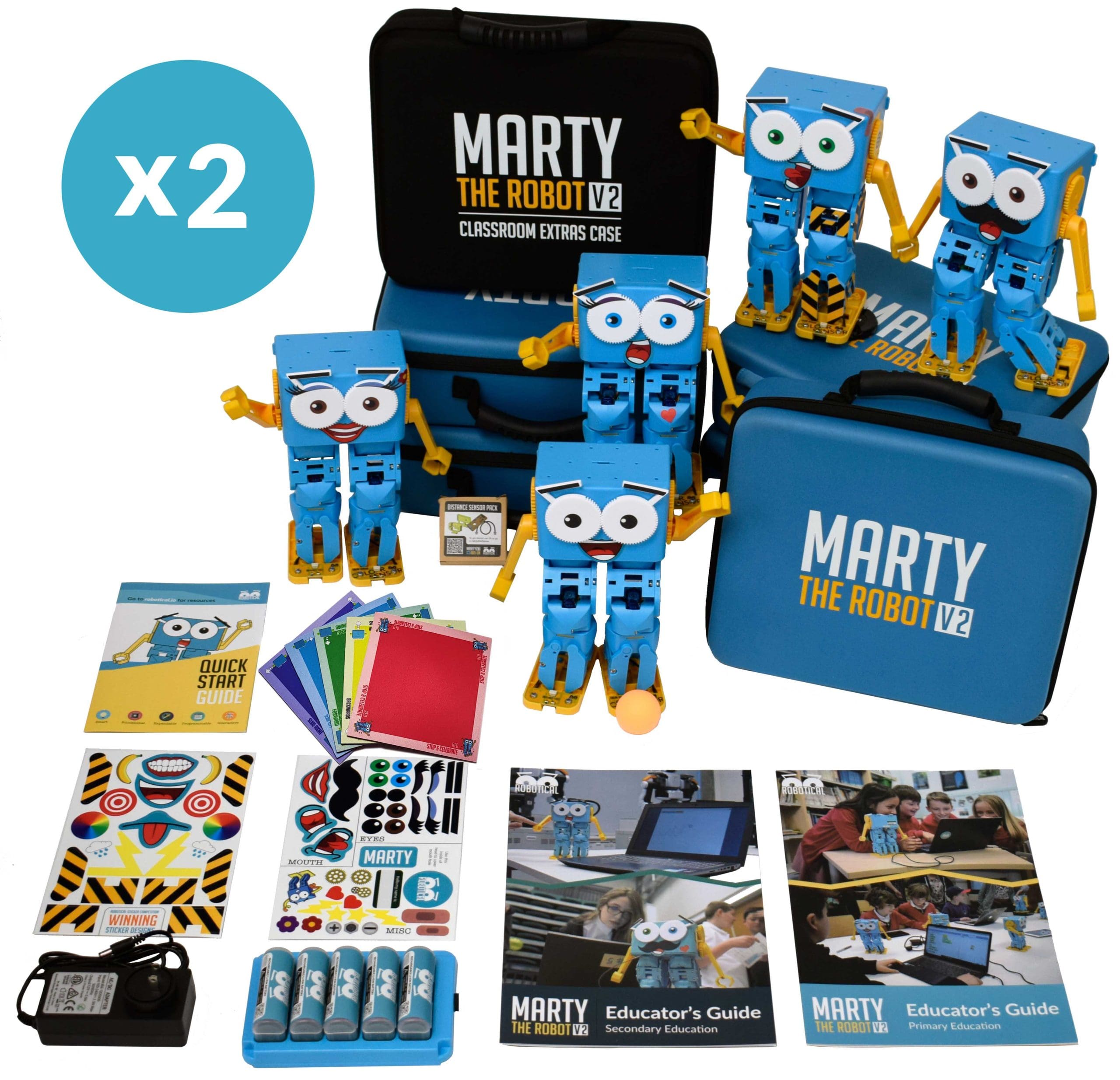 Bundle of 10 Marty the Robot V2s + classroom extras